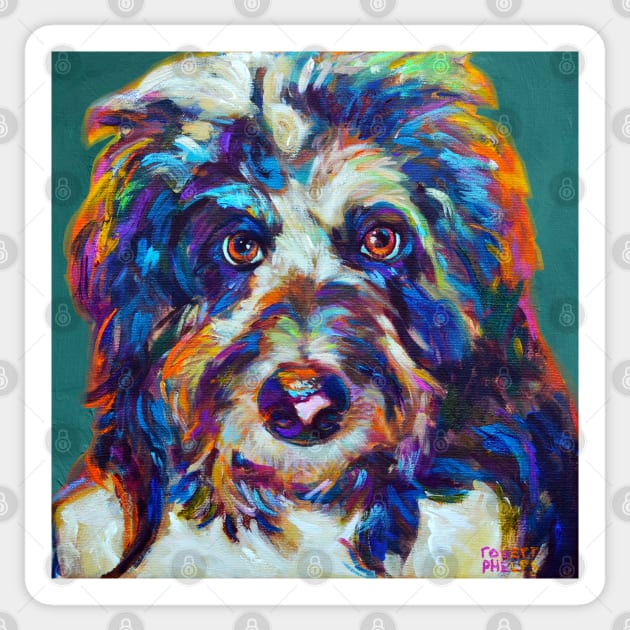 Max the AUSSIEDOODLE Sticker by RobertPhelpsArt